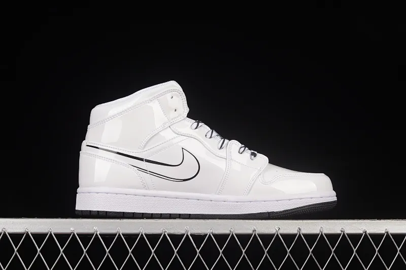 All Categories Air Jordan Jordan Series Basketball Shoes Air Jordan 1 Mid Air Jordan 1 Mid GS "Schematic" AJ1 Joe 1 White Graffiti Zhongbang Basketball Shoes DQ1864-100